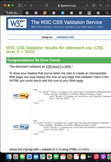 sitereport css